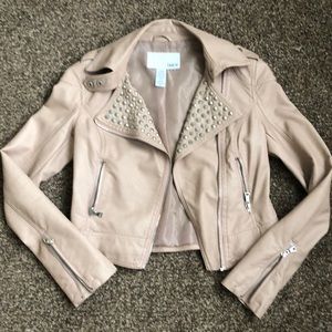 Bar 3 rose color studded leather jacket